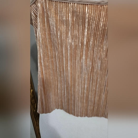 VICTORIA'S SECRET Rose Gold plisse cropped cami. Size Small - Picture 5 of 8